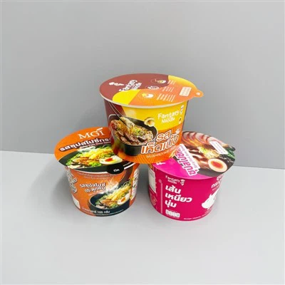 Taza de fideos personalizada de 32 oz y 1000 ml con tapa de papel de papel de aluminio